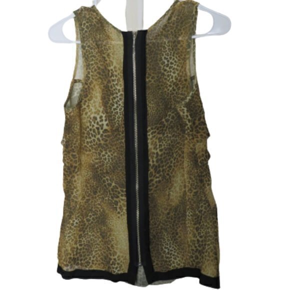 Poleci animal print silk top sz‎ 4 - Picture 2 of 7